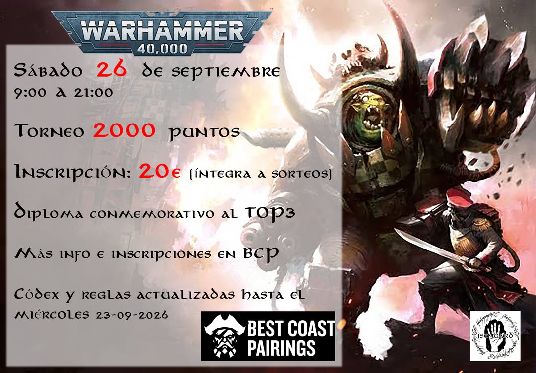 Torneo Warhammer 40.000 Isengard - Septiembre 2026
