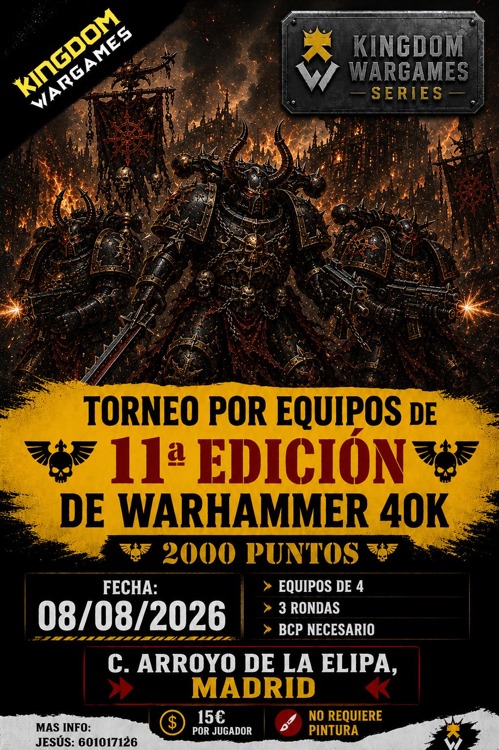 Torneo Warhammer 40K por equipos Kingdom Wargames - Agosto 2026