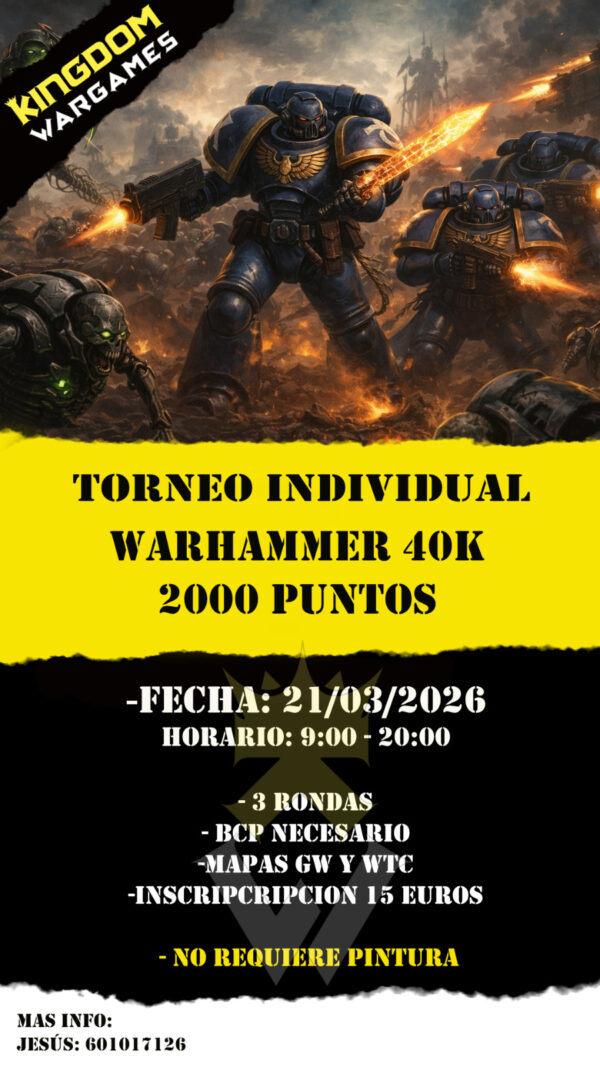 Torneo Warhammer 40K Kingdom Wargames 2026