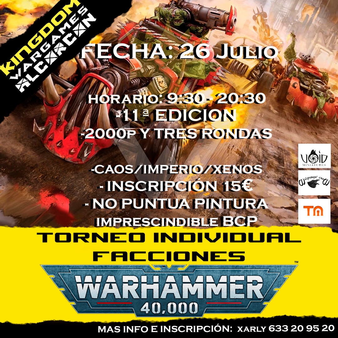 Torneo Warhammer 40K Kingdom Wargames Alcorcón - 26 Julio 2026