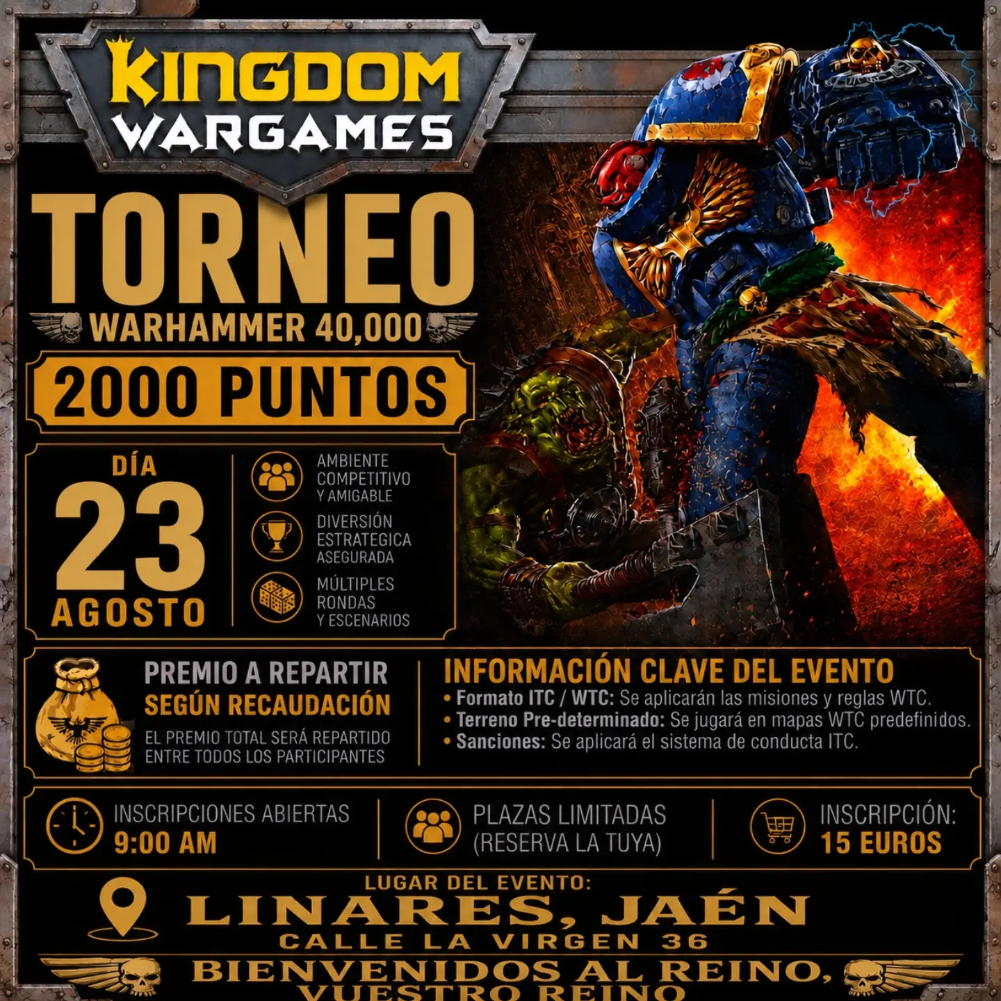 Torneo Warhammer 40K Kingdom Wargames Jaén - Agosto 2026
