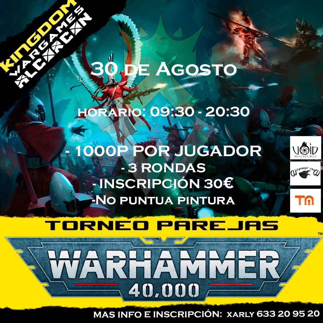 Torneo Warhammer 40K parejas Kingdom Wargames Alcorcón - 30 Agosto 2026