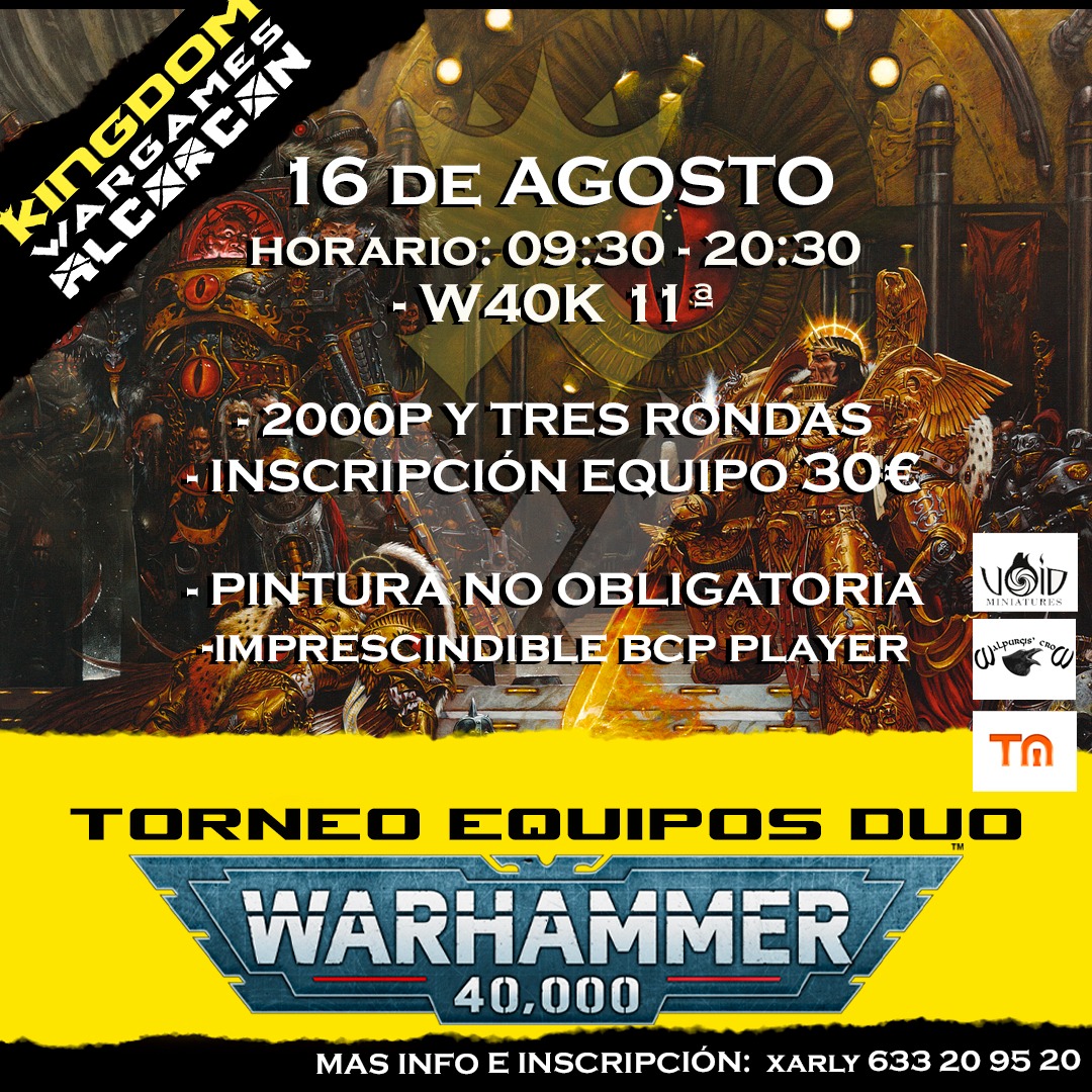 Torneo Warhammer 40K parejas Kingdom Wargames Alcorcón - Agosto 2026