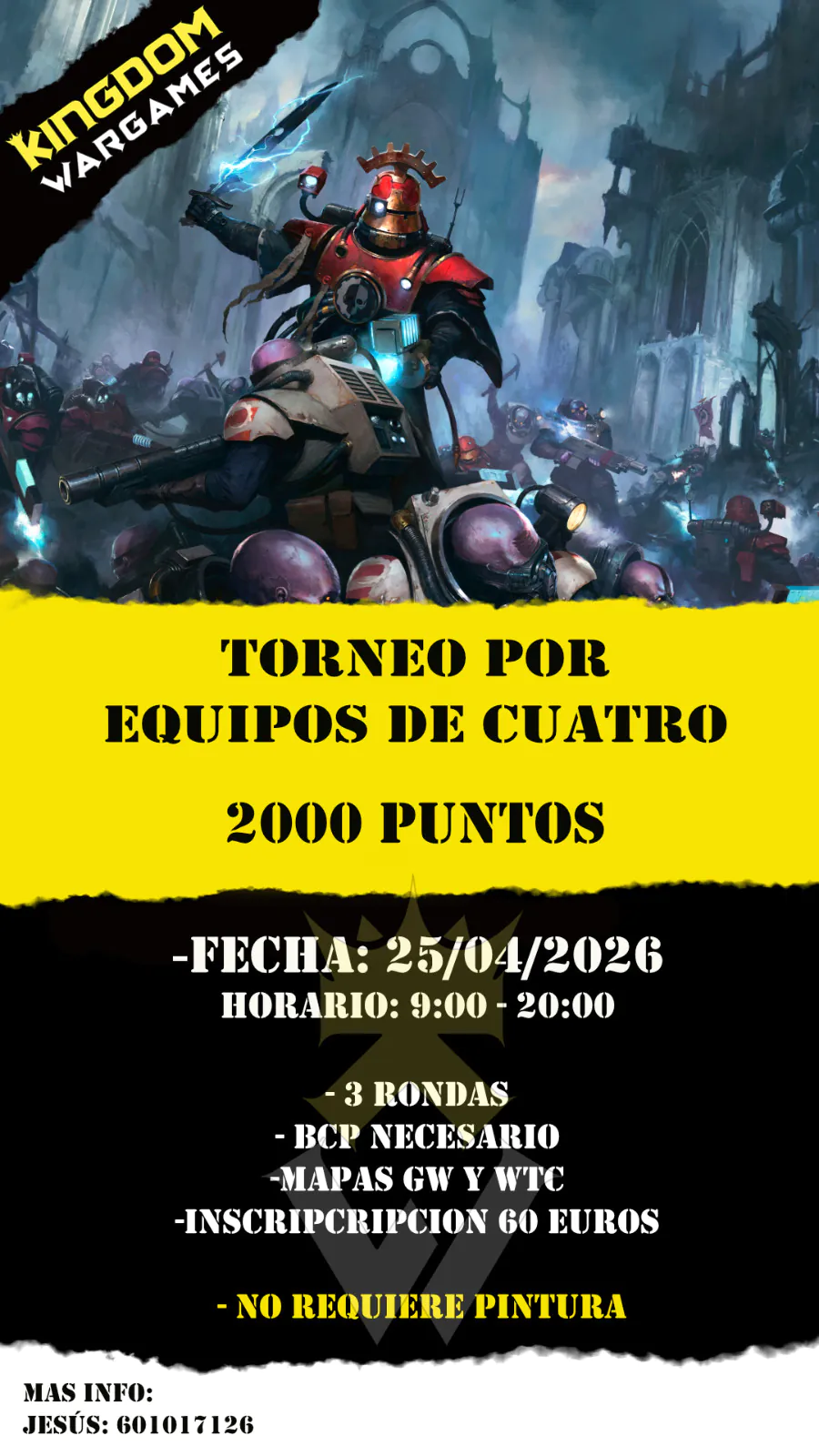 Torneo Warhammer 40K por equipos Kingdom Wargames 2026