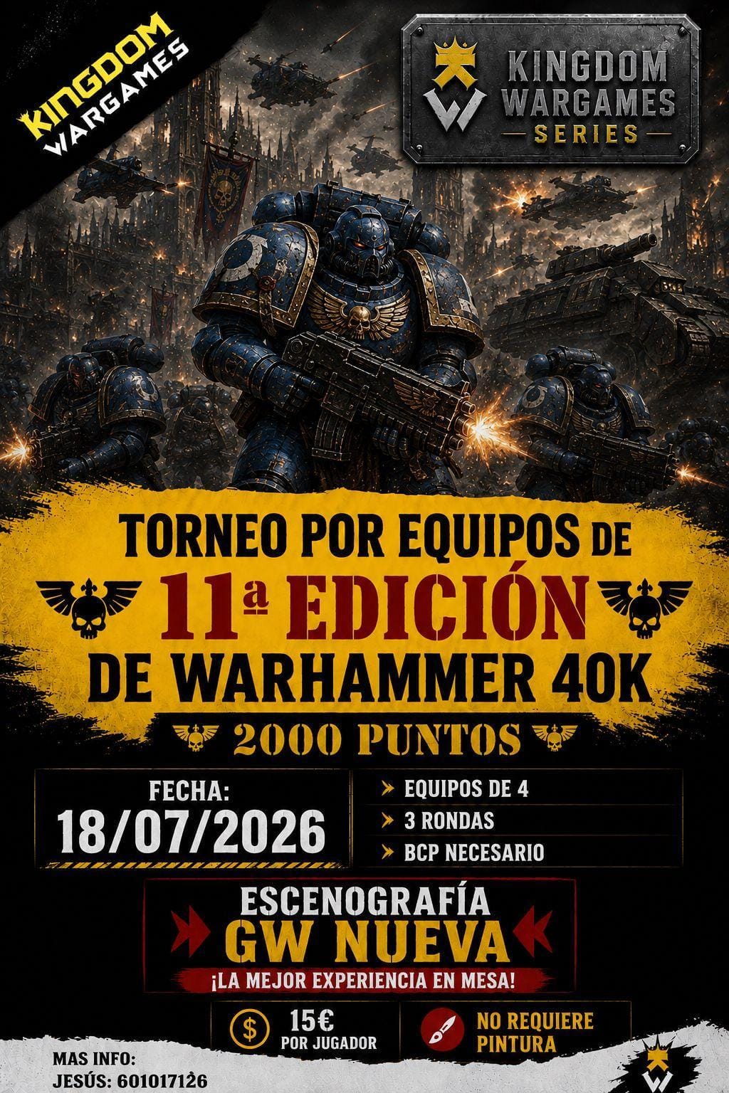 Torneo Warhammer 40K por equipos Kingdom Wargames - Julio 2026