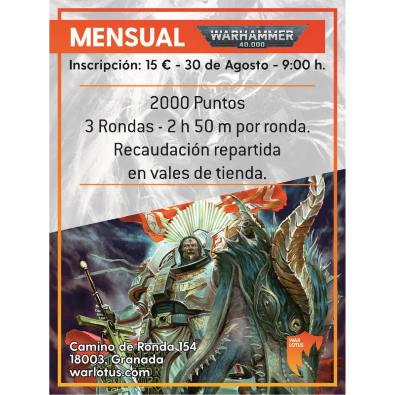 Torneo Warhammer 40.000 War Lotus - 30 Agosto 2026