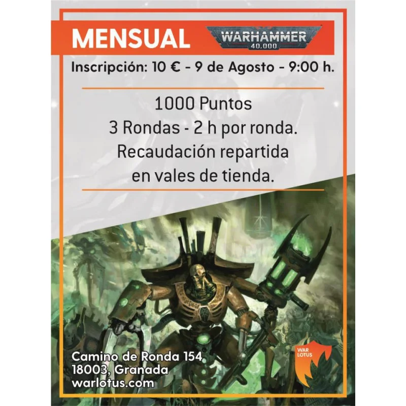 Torneo Warhammer 40.000 War Lotus - Agosto 2026