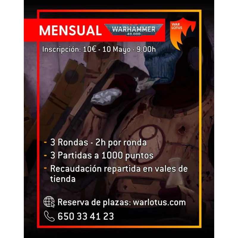 Torneo Warhammer 40.000 War Lotus - Mayo 2026