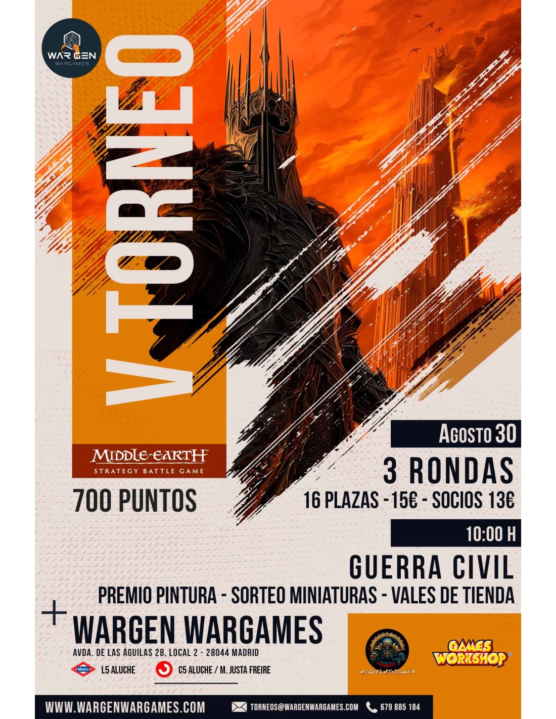 V Torneo Middle Earth Wargen Wargames - Agosto 2026