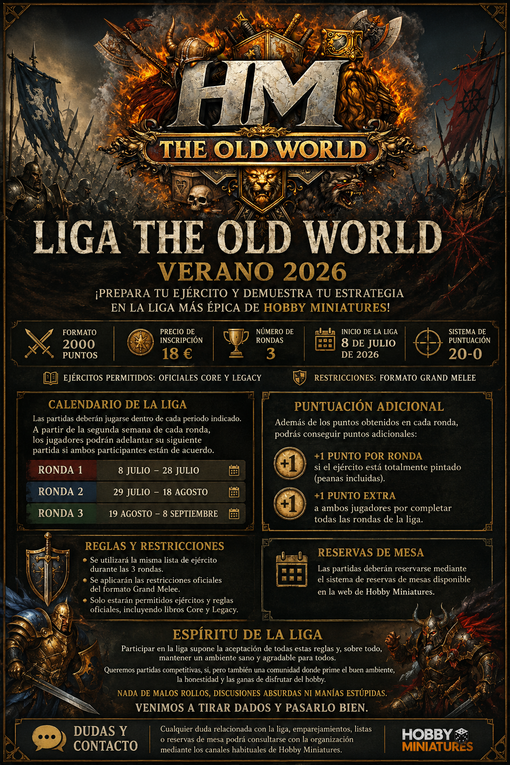 Liga The Old World Hobby MIniatures – Verano 2026
