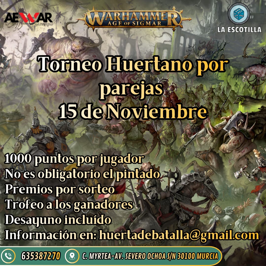 Torneo Age of Sigmar por parejas Huertano - Noviembre 2026