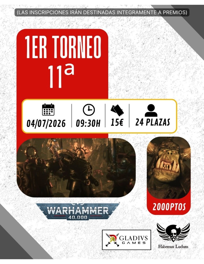 Torneo Warhammer 40.000 Gladius Games - Julio 2026