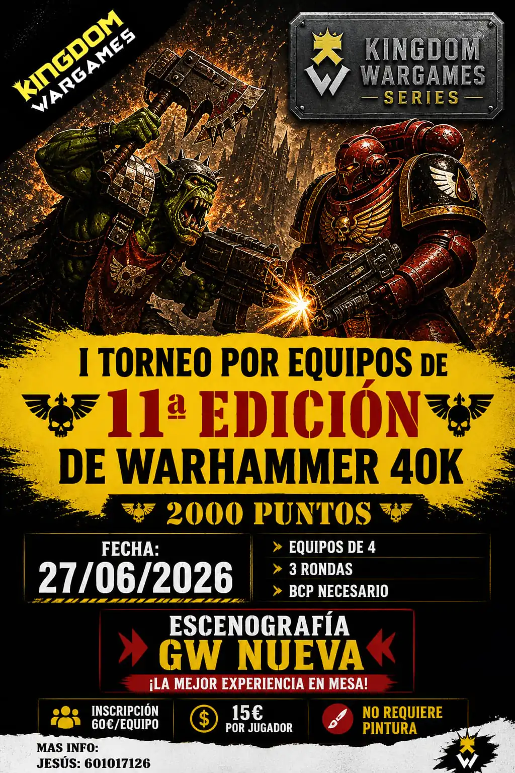 Torneo Warhammer 40K por equipos Kingdom Wargames - Junio 2026