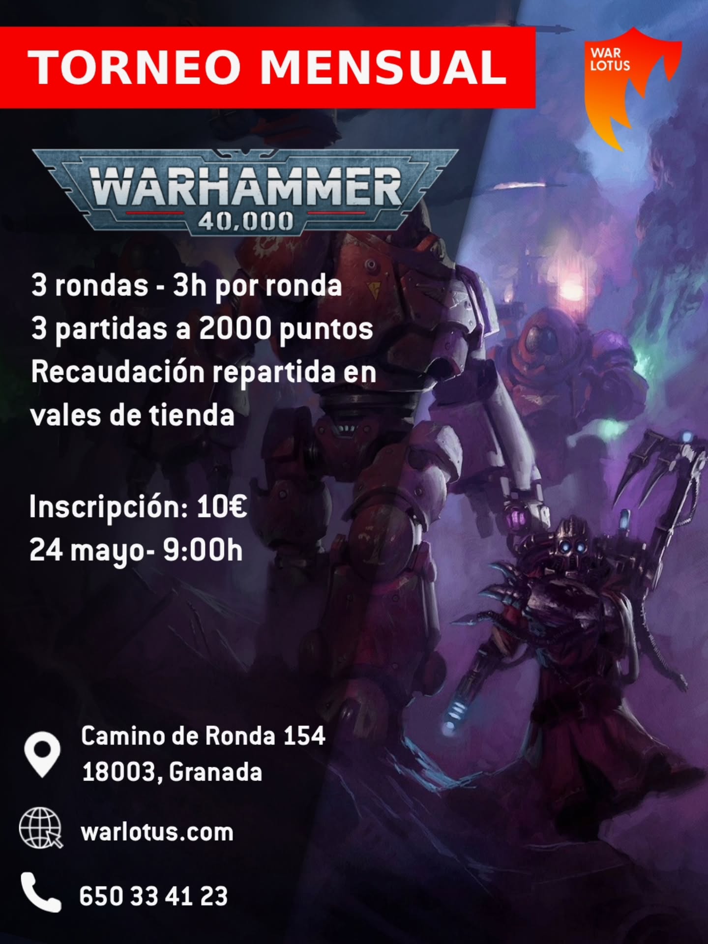 Torneo Warhammer 40.000 War Lotus - 24 Mayo 2026