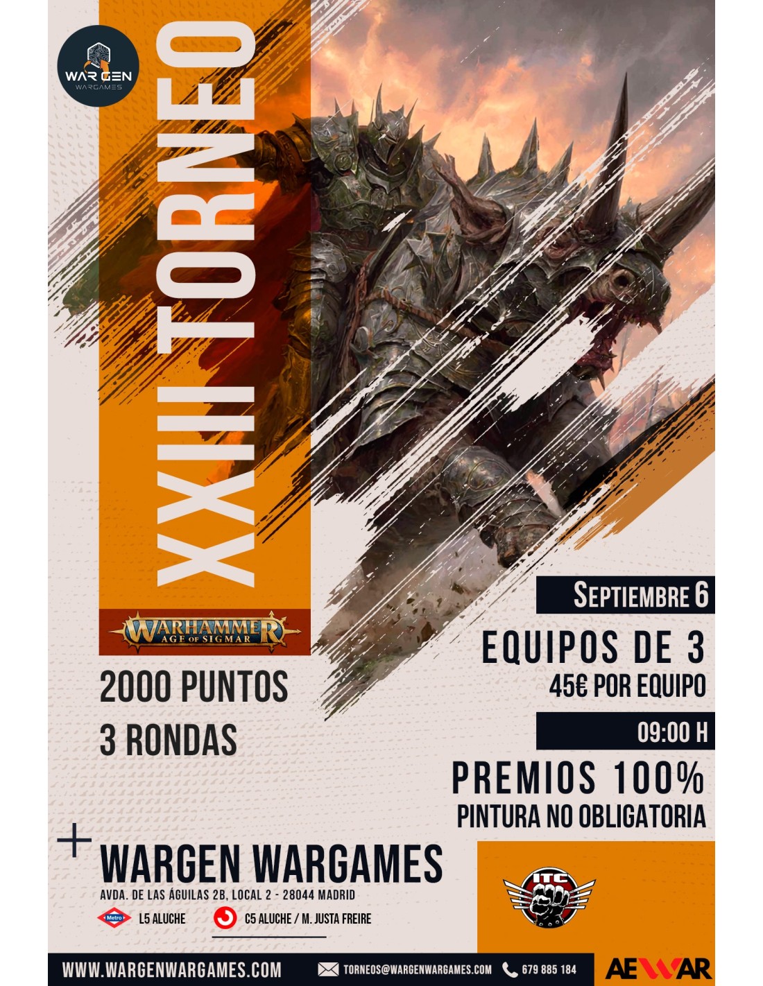 XXIII Torneo Age of Sigmar por equipos Wargen Wargames - Septiembre 2026
