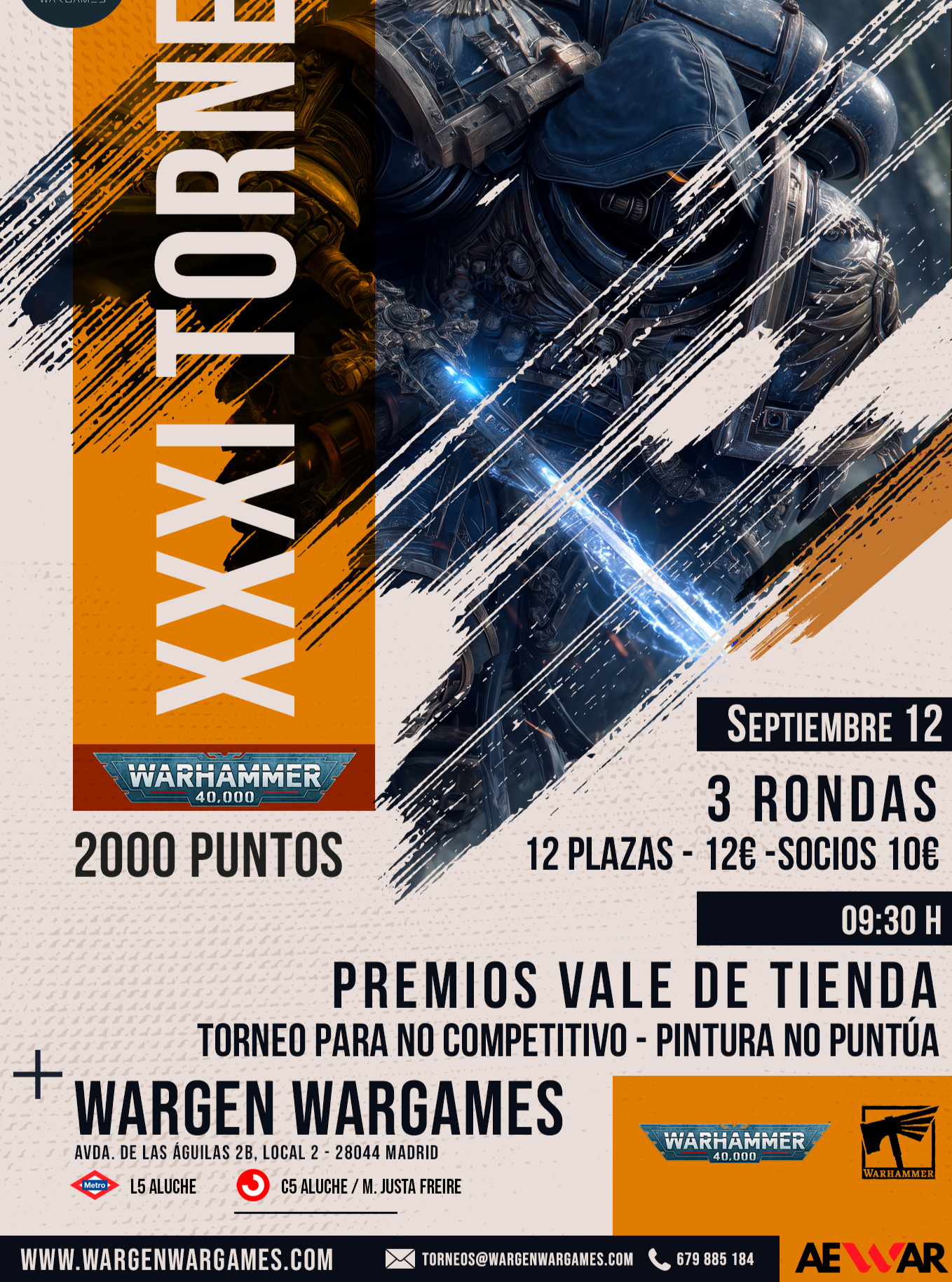 XXXI Torneo Warhammer 40K Wargen Wargames - Septiembre 2026