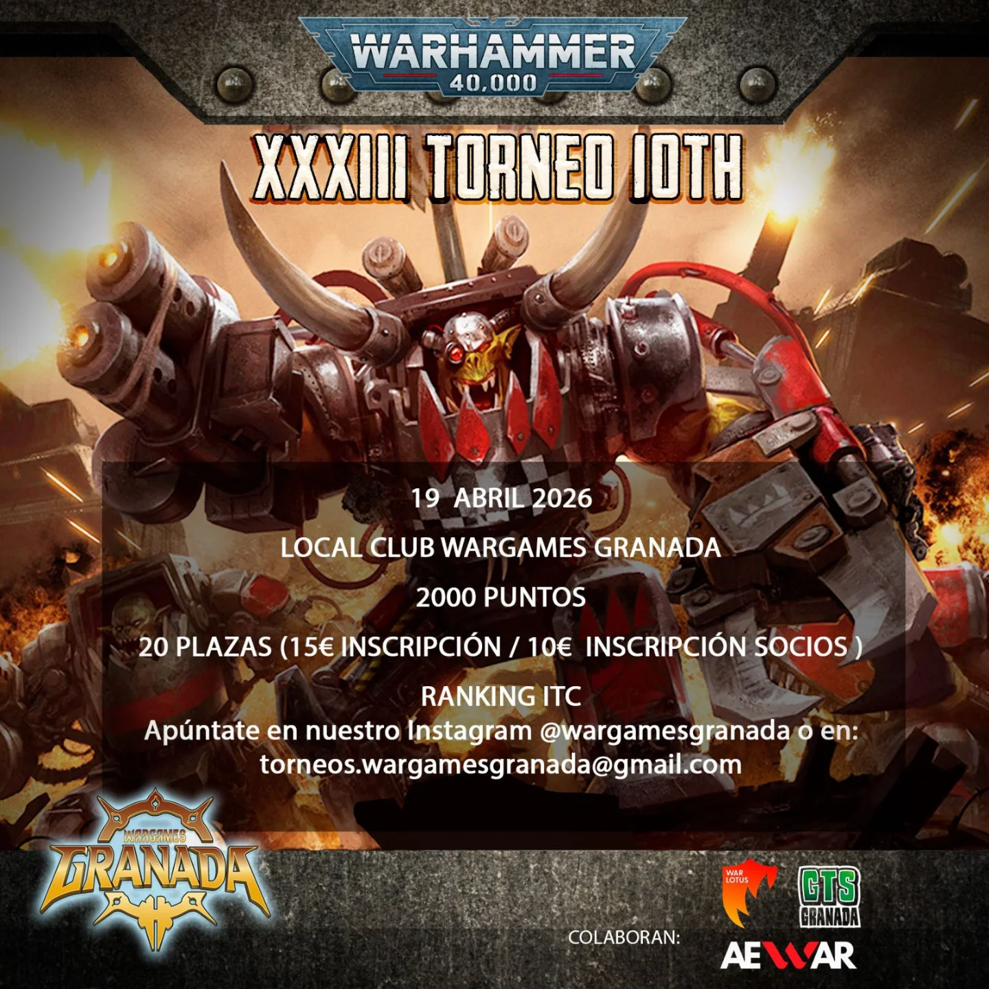XXXIII Torneo Warhammer 40.000 Wargames Granada