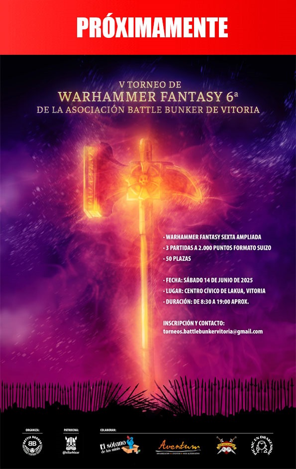Cartel Anuncio V Torneo Warhammer Fanyasy Battle Bunker Vitoria